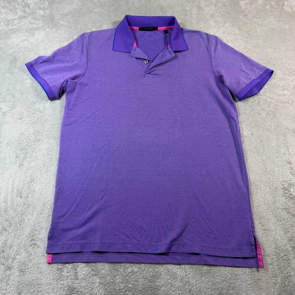 Greyson Golf Polo Shirt Men Small Purple Pima Cotton Blend Short Sleeve